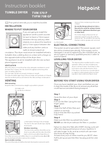 Manual Hotpoint TVFM 70B GP (UK) Dryer