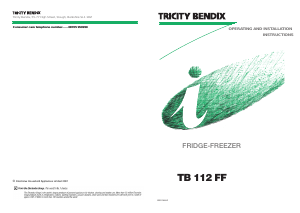 Handleiding Tricity Bendix TB112FF Koel-vries combinatie
