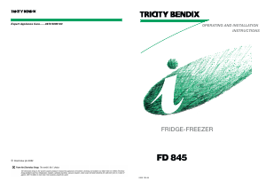 Manual Tricity Bendix FD845 Fridge-Freezer