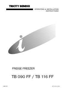 Manual Tricity Bendix TB116FF Fridge-Freezer