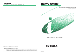 Handleiding Tricity Bendix FD852A Koel-vries combinatie