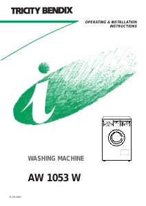 Manual Tricity Bendix AW1053W Washing Machine