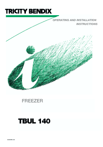 Manual Tricity Bendix TBUL140 Freezer