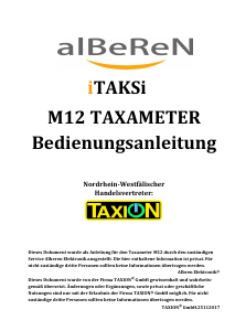 Bedienungsanleitung Alberen M12 Taxameter