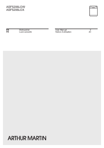 Mode d’emploi Arthur Martin ASF5206LOX Lave-vaisselle