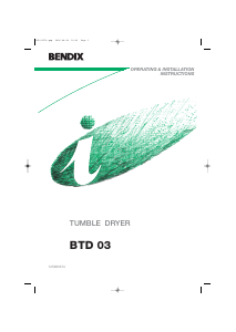 Manual Bendix BTD03 Dryer