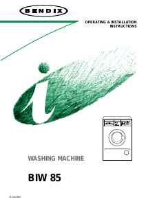Manual Bendix BIW85 Washing Machine