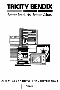 Manual Tricity Bendix DH085 Dishwasher