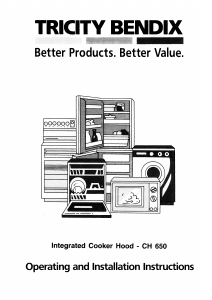 Manual Tricity Bendix CH650B Cooker Hood