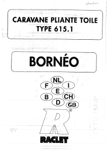 Manual de uso Raclet Borneo (615.1) Remolque tienda