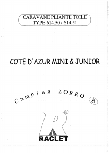 Manual de uso Raclet Cote dAzur Mini Remolque tienda