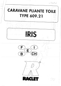 Manual de uso Raclet Iris (609.21) Remolque tienda