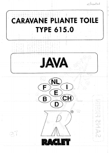 Manual de uso Raclet Java (615.0) Remolque tienda