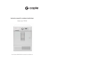 Manual Caple TDF200 Dryer