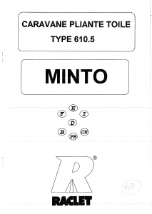 Manual de uso Raclet Minto (610.5) Remolque tienda