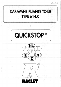 Manuale Raclet Quickstop (614.0) Carrello tenda