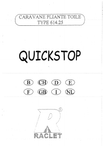 Manual de uso Raclet Quickstop (614.25) Remolque tienda