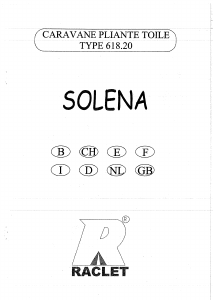 Manuale Raclet Solena (618.20) Carrello tenda