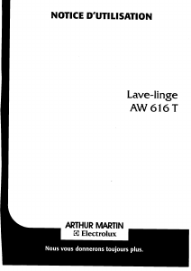 Mode d’emploi Arthur Martin-Electrolux AW 616 T Lave-linge
