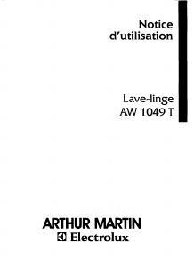 Mode d’emploi Arthur Martin-Electrolux AW 1049 T1 Lave-linge