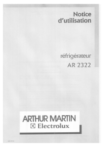 Mode d’emploi Arthur Martin-Electrolux AR2322W Réfrigérateur