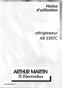 Mode d’emploi Arthur Martin-Electrolux AR3307C Réfrigérateur