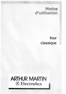 Mode d’emploi Arthur Martin-Electrolux AOB 200 B1 Four