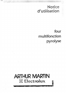 Mode d’emploi Arthur Martin-Electrolux AOB 735 B1 Four