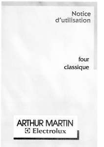 Mode d’emploi Arthur Martin-Electrolux FE 0504 B1 Four