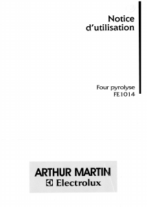 Mode d’emploi Arthur Martin-Electrolux FE 1014 N1 Four