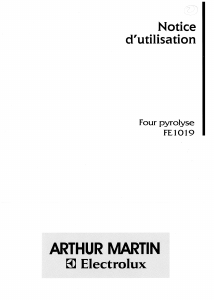 Mode d’emploi Arthur Martin-Electrolux FE 1019 N1 Four