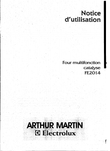 Mode d’emploi Arthur Martin-Electrolux FE 2014 W1 Four