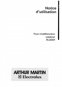 Mode d’emploi Arthur Martin-Electrolux FE 2049 W1 Four