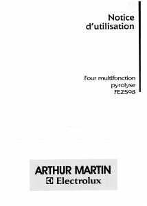 Mode d’emploi Arthur Martin-Electrolux FE 2598 R1 Four