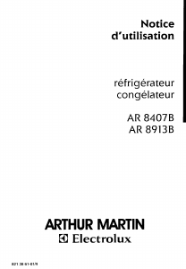 Mode d’emploi Arthur Martin-Electrolux AR3115B Réfrigérateur combiné
