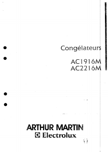 Mode d’emploi Arthur Martin-Electrolux AC 2216 M Congélateur