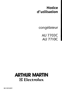 Mode d’emploi Arthur Martin-Electrolux AU 7703 C Congélateur