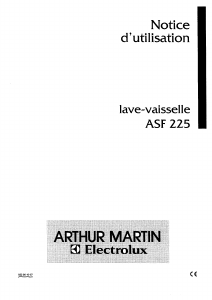 Mode d’emploi Arthur Martin-Electrolux ASF 225 Lave-vaisselle