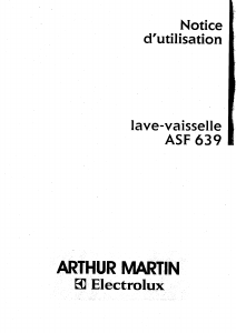 Mode d’emploi Arthur Martin-Electrolux ASF 635 Lave-vaisselle