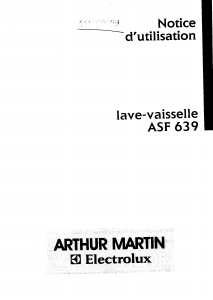 Mode d’emploi Arthur Martin-Electrolux ASF 635 W Lave-vaisselle