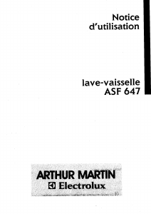 Mode d’emploi Arthur Martin-Electrolux ASF 647 Lave-vaisselle