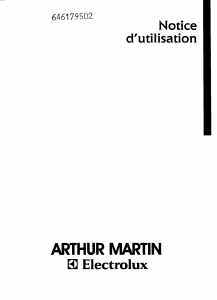 Mode d’emploi Arthur Martin-Electrolux ASF 655 Lave-vaisselle