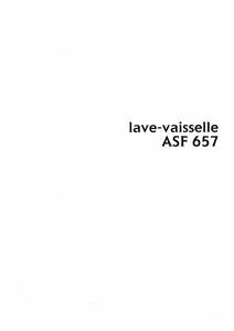 Mode d’emploi Arthur Martin-Electrolux ASF 657 Lave-vaisselle