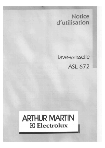 Mode d’emploi Arthur Martin-Electrolux ASL 672 Lave-vaisselle