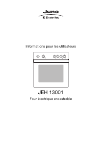 Mode d’emploi Juno-Electrolux JEH13001W Cuisinière