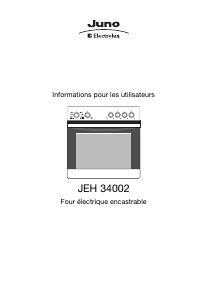 Mode d’emploi Juno-Electrolux JEH34002B Cuisinière