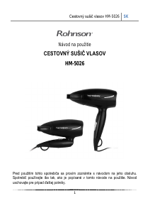 Návod Rohnson HM-5026 Fén na vlasy