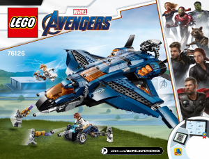 Návod Lego set 76126 Super Heroes Úžasný tryskáč Avengerov Quinjet