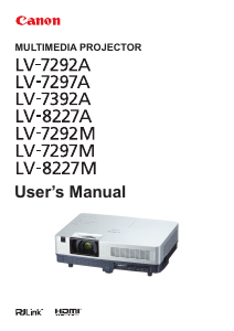 Manual Canon LV-7292A Projector