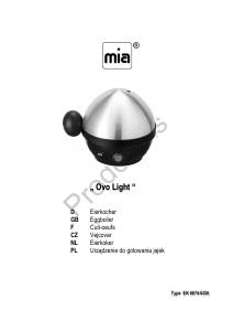 Manual Mia EK 6874-EDS Ovo Light Egg Cooker